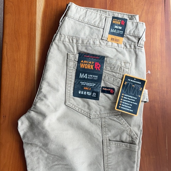 Men’s FR khaki work pants with utility tool pockets. Low rise boot cut. NWT - Picture 2 of 4